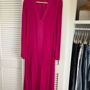 Hot Pink Women's Free People dress with slits